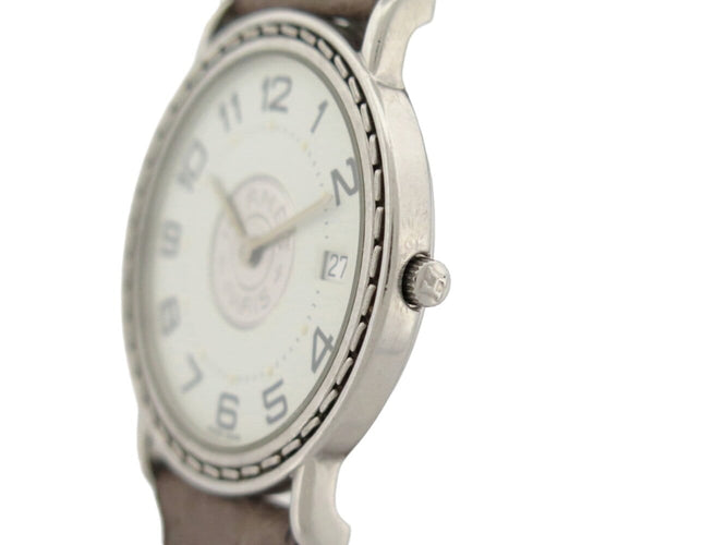 Montre Hermès Sellier - Montre 32 mm en acier et cuir autruche 58 Facettes 275124