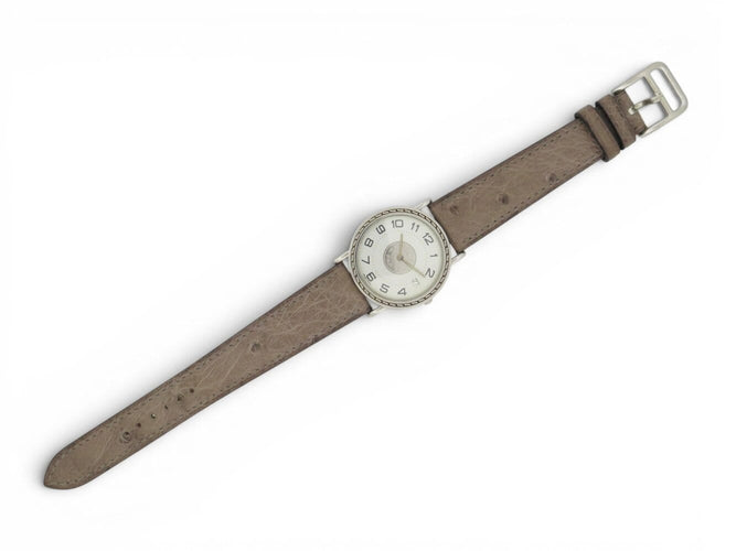 Montre Hermès Sellier - Montre 32 mm en acier et cuir autruche 58 Facettes 275124