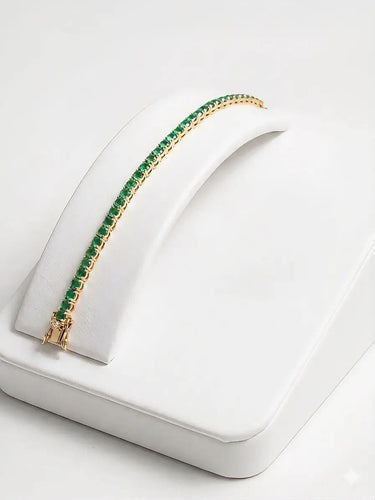Bracelet Bracelet tennis en or 18 ct avec émeraudes 58 Facettes BR/002