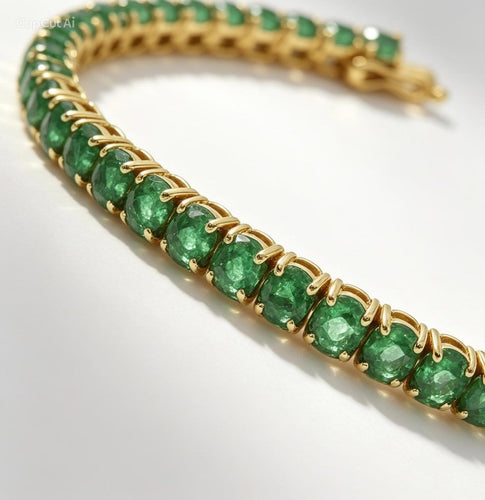 Bracelet Bracelet tennis en or 18 ct avec émeraudes 58 Facettes BR/002