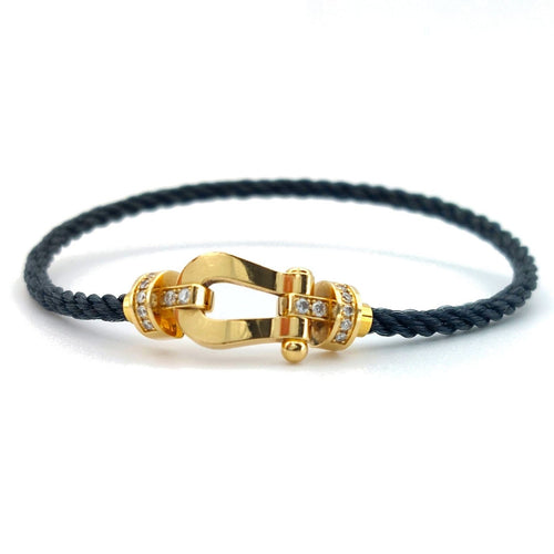 Bracelet Fred Force 10 - Bracelet moyen modèle en or jaune et diamants 58 Facettes 263