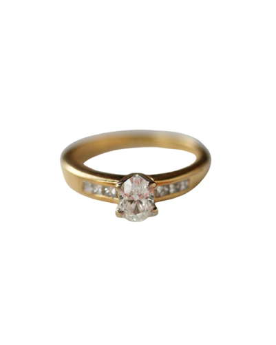 Bague 51 Solitaire - Bague en or bicolore et diamant ovale 58 Facettes A12104