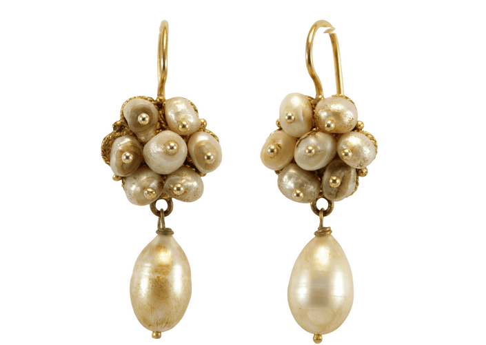 Boucles d'oreilles Boucles d'oreilles anciennes en or 14K et perles 58 Facettes 7718