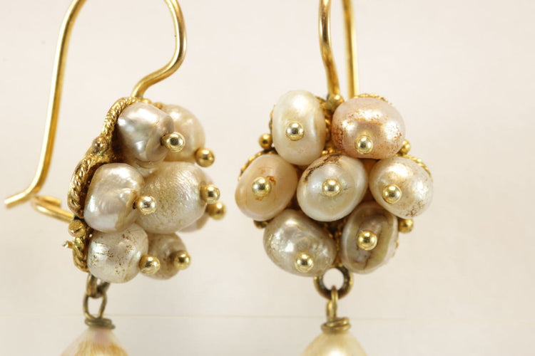Boucles d'oreilles Boucles d'oreilles anciennes en or 14K et perles 58 Facettes 7718