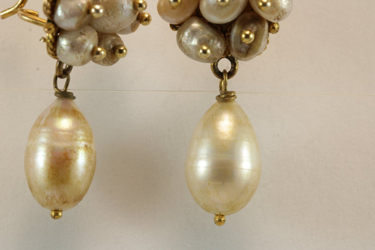 Boucles d'oreilles Boucles d'oreilles anciennes en or 14K et perles 58 Facettes 7718