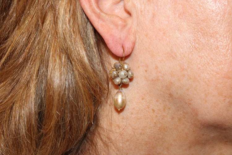 Boucles d'oreilles Boucles d'oreilles anciennes en or 14K et perles 58 Facettes 7718