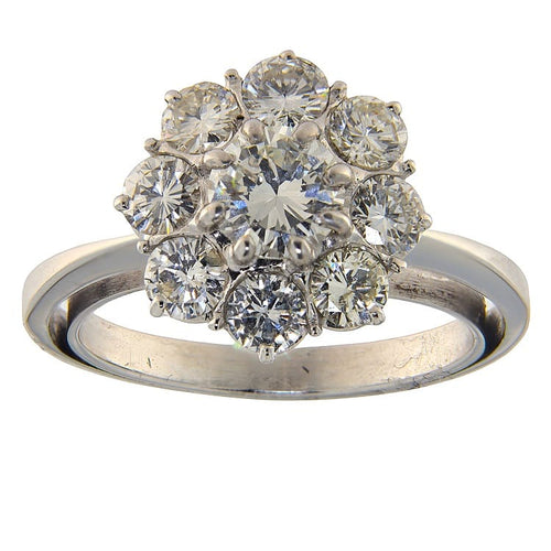 Bague 53 Bague marguerite en or blanc et diamants 58 Facettes G3955