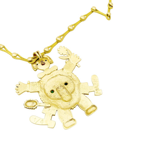 Collier Henri Hecht Maïk - Collier Le Clown et le Lion en or jaune 58 Facettes 35717