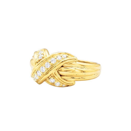 Bague 50 Tiffany & Co x Schlumberger - Bague en or jaune et diamants 58 Facettes 35630