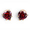 Boucles d'oreilles Boucles d'oreilles en or jaune 14 ct et grenats cœur 58 Facettes E018