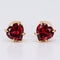 Boucles d'oreilles Boucles d'oreilles en or jaune 14 ct et grenats cœur 58 Facettes E018