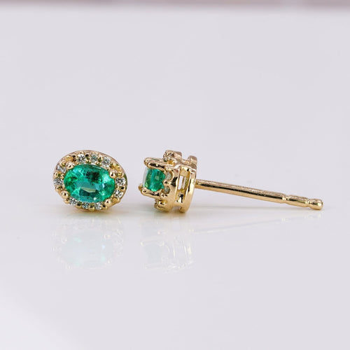 Boucles d'oreilles Boucles d'oreilles en or jaune, émeraudes et diamants 58 Facettes E019