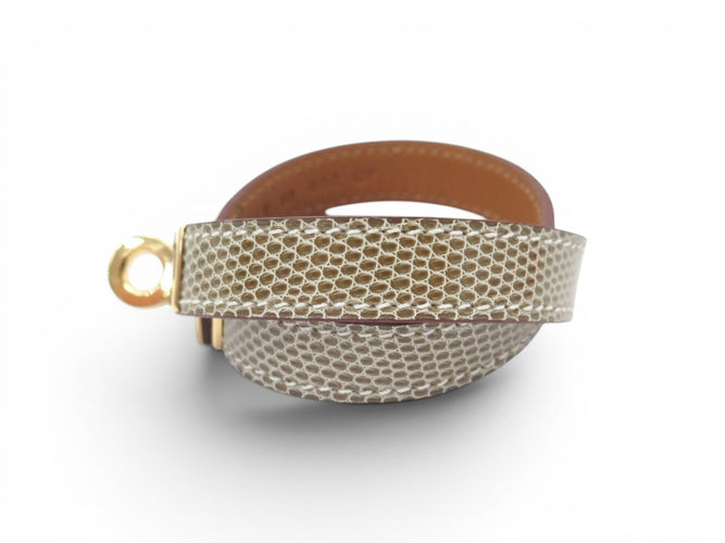 Bracelet Hermès Kelly Double Tour - Bracelet M en cuir de lézard 58 Facettes 275252