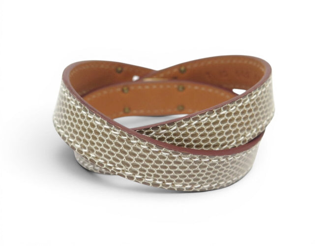 Bracelet Hermès Kelly Double Tour - Bracelet M en cuir de lézard 58 Facettes 275252