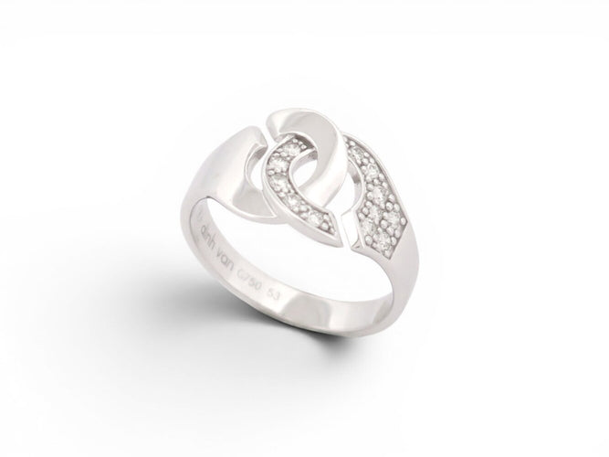 Bague 53 Dinh Van Menottes - Bague R10 en or blanc et diamants 58 Facettes 274726