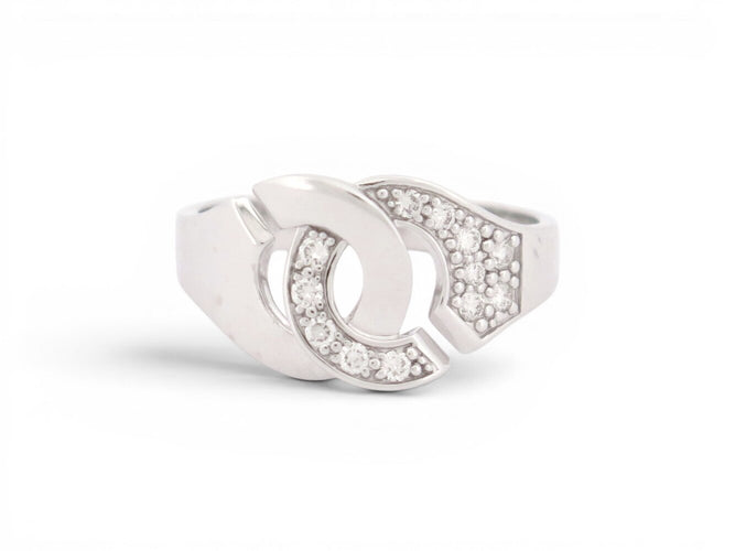 Bague 53 Dinh Van Menottes - Bague R10 en or blanc et diamants 58 Facettes 274726