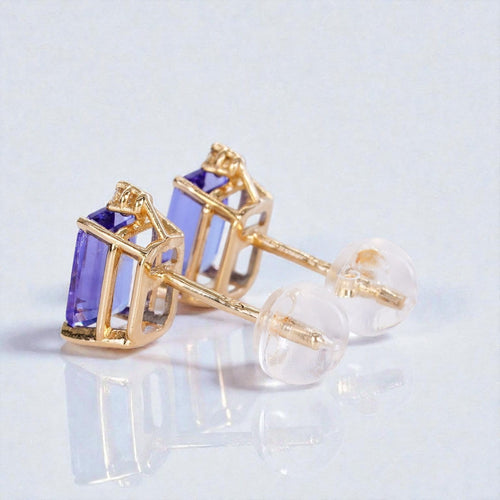 Boucles d'oreilles Royal Twilight - Boucles d'oreilles en or jaune, tanzanites et diamants 58 Facettes E021