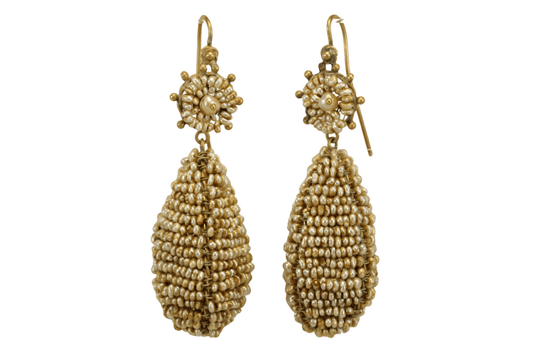 Boucles d'oreilles Boucles d'oreilles anciennes en or 14K et perles naturelles 58 Facettes 7710