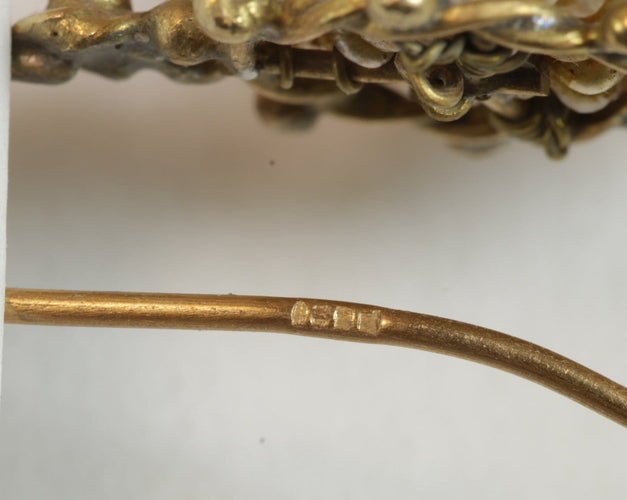 Boucles d'oreilles Boucles d'oreilles anciennes en or 14K et perles naturelles 58 Facettes 7710