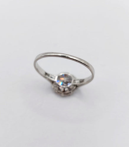 Bague 51 Art déco - Bague solitaire en platine, diamant taille ancienne 1,50 ct 58 Facettes A07299