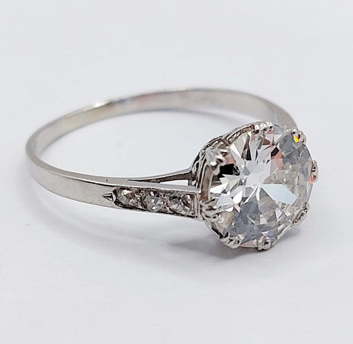 Bague 51 Art déco - Bague solitaire en platine, diamant taille ancienne 1,50 ct 58 Facettes A07299