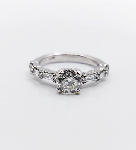 Bague 48 Art déco - Bague solitaire en or blanc 18k et diamants 58 Facettes A07315