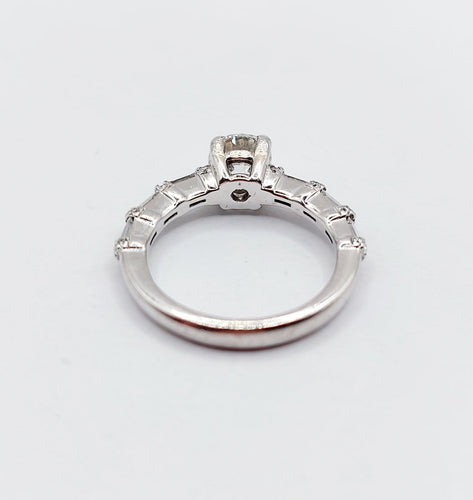 Bague 48 Art déco - Bague solitaire en or blanc 18k et diamants 58 Facettes A07315