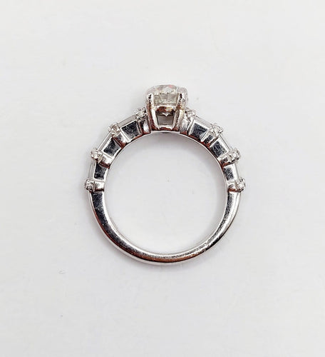 Bague 48 Art déco - Bague solitaire en or blanc 18k et diamants 58 Facettes A07315