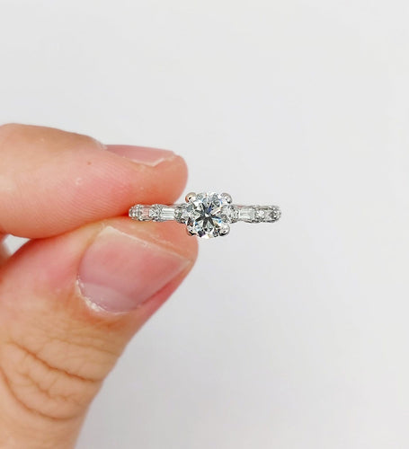 Bague 48 Art déco - Bague solitaire en or blanc 18k et diamants 58 Facettes A07315