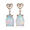 Celestial Heart - Boucles d'oreilles en or jaune, opales et diamants