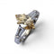 Bague 52 Bague solitaire en or jaune et platine avec diamant navette 58 Facettes