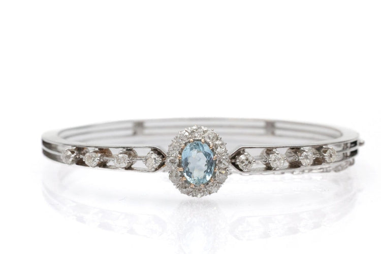 Bracelet Bracelet en or blanc avec aigue-marine et diamants 58 Facettes 12204