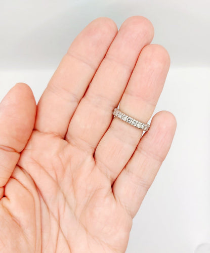 Bague 51 Alliance américaine Art déco - Bague en platine et diamants 58 Facettes A07302