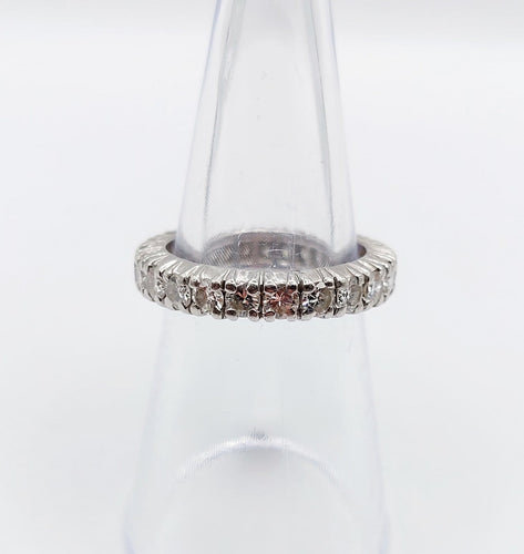 Bague 51 Alliance américaine Art déco - Bague en platine et diamants 58 Facettes A07302