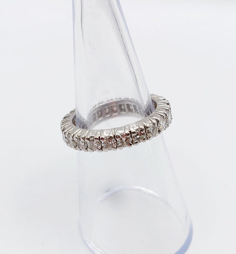 Bague 51 Alliance américaine Art déco - Bague en platine et diamants 58 Facettes A07302