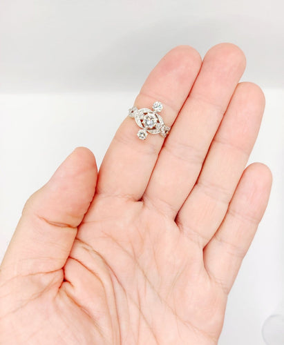 Bague 53.5 Bague marquise Art déco en or blanc 18k et diamants 58 Facettes A07308