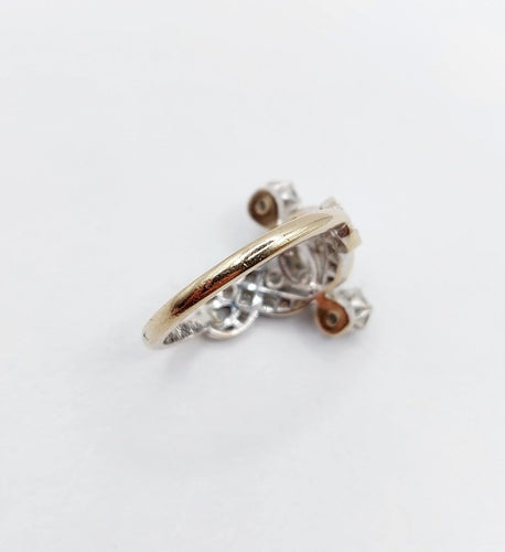 Bague 53.5 Bague marquise Art déco en or blanc 18k et diamants 58 Facettes A07308