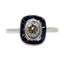 Bague 56 Bague Art déco en platine, diamant et saphirs 58 Facettes A07311