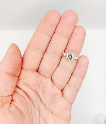 Bague 49 Bague solitaire Art déco en or blanc 18k et diamants 58 Facettes A07313
