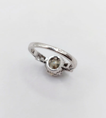 Bague 49 Bague solitaire Art déco en or blanc 18k et diamants 58 Facettes A07313