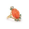 Bague 53 Bague camée en or jaune, corail, émeraudes et diamants 58 Facettes B401
