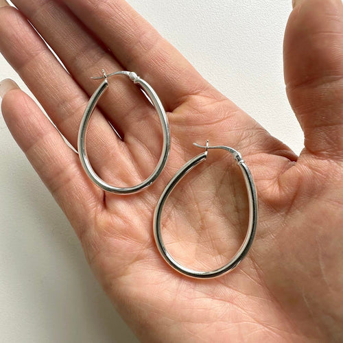 Boucles d'oreilles Jullie - Grandes créoles 58 Facettes SER1010WG