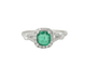 Bague Bague entourage en or blanc, émeraude 0,61 ct et diamants 58 Facettes 33176