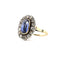 Bague 56 Bague édouardienne en or 18 ct, argent, saphir Ceylan et diamants 58 Facettes 391/26 A 193/26