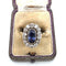Bague 56 Bague édouardienne en or 18 ct, argent, saphir Ceylan et diamants 58 Facettes 391/26 A 193/26