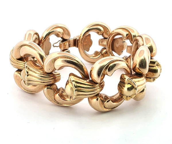 Bracelet Bracelet années 70 en or jaune 18 kt massif 58 Facettes 381/26 B