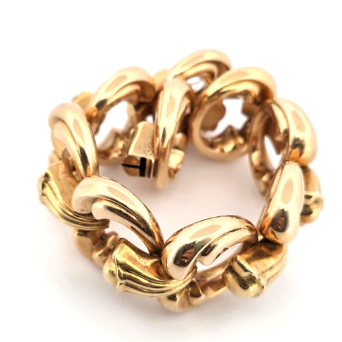 Bracelet Bracelet années 70 en or jaune 18 kt massif 58 Facettes 381/26 B
