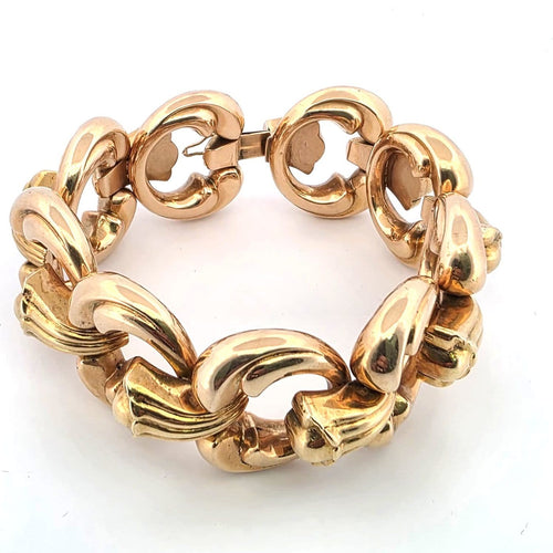 Bracelet Bracelet années 70 en or jaune 18 kt massif 58 Facettes 381/26 B