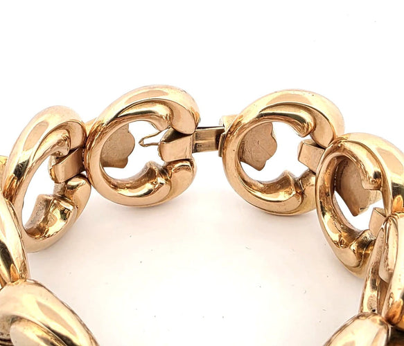 Bracelet Bracelet années 70 en or jaune 18 kt massif 58 Facettes 381/26 B