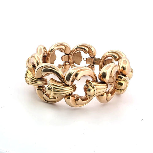 Bracelet Bracelet années 70 en or jaune 18 kt massif 58 Facettes 381/26 B